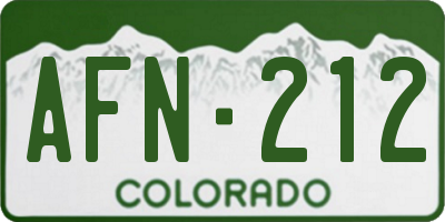CO license plate AFN212