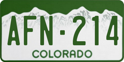 CO license plate AFN214