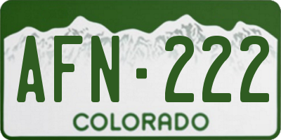 CO license plate AFN222