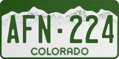 CO license plate AFN224