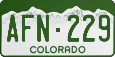 CO license plate AFN229