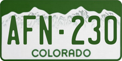 CO license plate AFN230