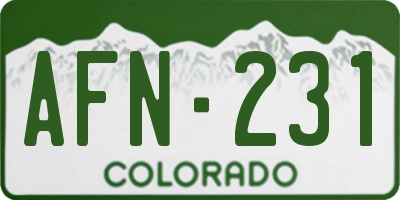 CO license plate AFN231