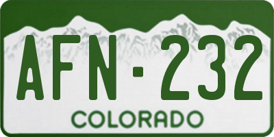 CO license plate AFN232