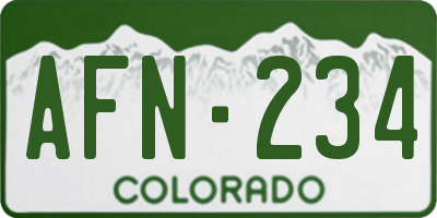 CO license plate AFN234
