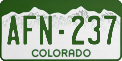 CO license plate AFN237