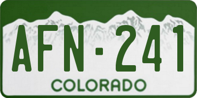 CO license plate AFN241