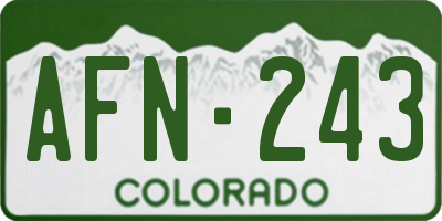 CO license plate AFN243