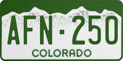 CO license plate AFN250