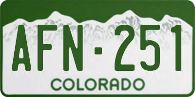 CO license plate AFN251