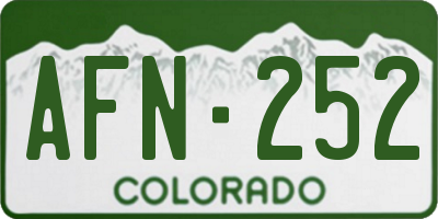 CO license plate AFN252