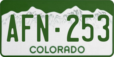 CO license plate AFN253