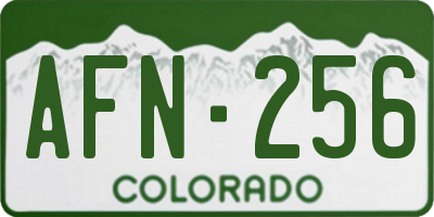 CO license plate AFN256