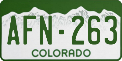 CO license plate AFN263