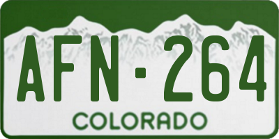 CO license plate AFN264