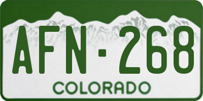 CO license plate AFN268