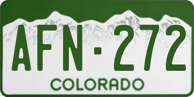 CO license plate AFN272