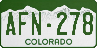 CO license plate AFN278
