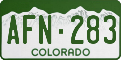CO license plate AFN283