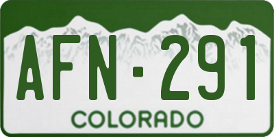 CO license plate AFN291
