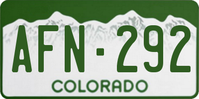 CO license plate AFN292