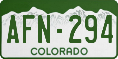CO license plate AFN294