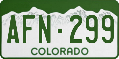 CO license plate AFN299