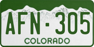 CO license plate AFN305