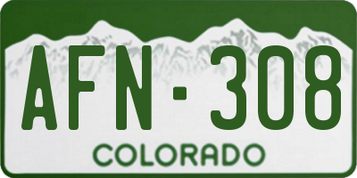 CO license plate AFN308