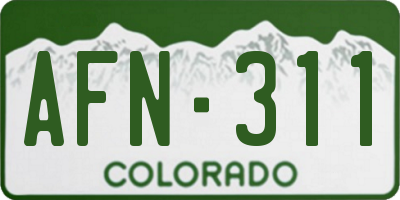 CO license plate AFN311