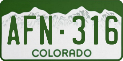 CO license plate AFN316