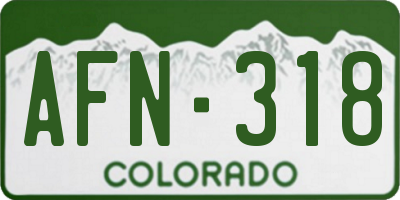 CO license plate AFN318