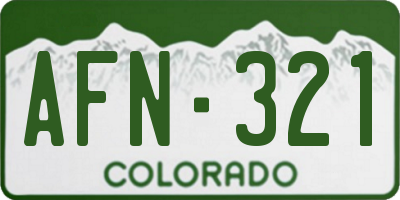 CO license plate AFN321
