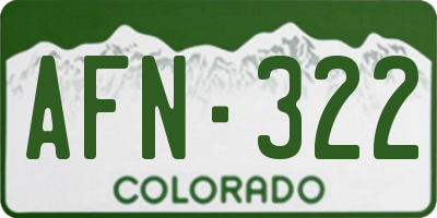 CO license plate AFN322