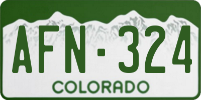 CO license plate AFN324