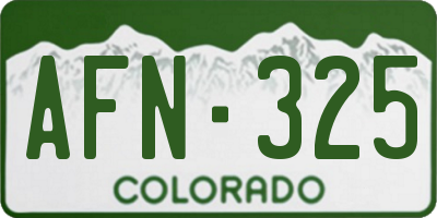CO license plate AFN325