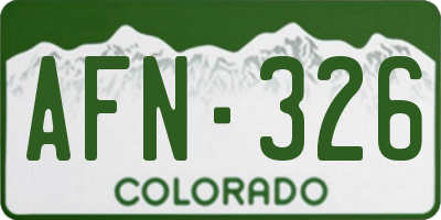 CO license plate AFN326