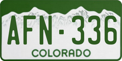 CO license plate AFN336