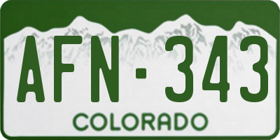 CO license plate AFN343