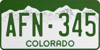 CO license plate AFN345