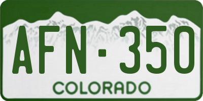 CO license plate AFN350