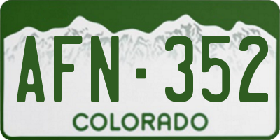 CO license plate AFN352