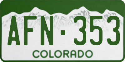 CO license plate AFN353