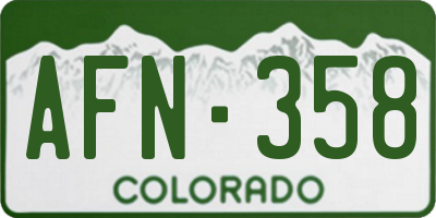 CO license plate AFN358