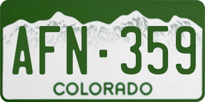 CO license plate AFN359
