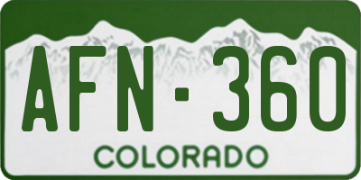 CO license plate AFN360