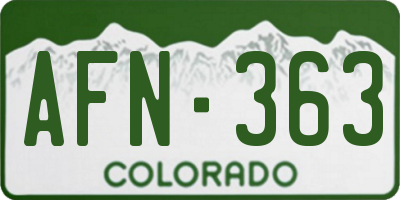 CO license plate AFN363