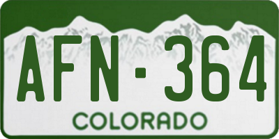 CO license plate AFN364