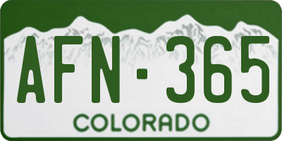 CO license plate AFN365