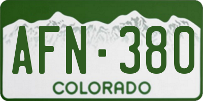 CO license plate AFN380